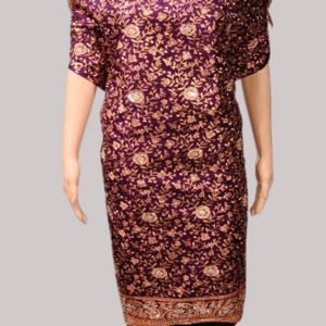 Purple Semi-Unstitched Stone & Zori Salwar Suit