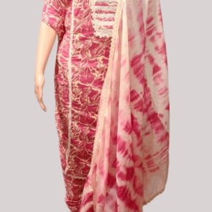 Pure Cotton Purple Semi-Unstitched Salwar Suit