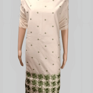 Off-White Pure Cotton Full Body Embroidered Work Unstitched Salwar Suit Piece
