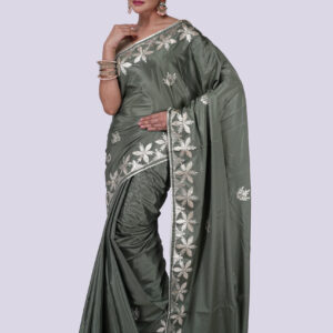 Satin Silk Purple Saree with Blouse Piece