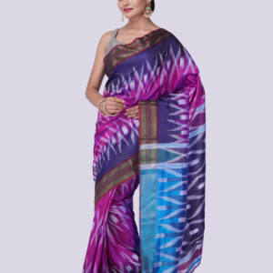 Purple Overall Traditional Kotki Silk Saree with Blouse Piece