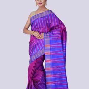 Purple Traditional Kotki Silk Saree with Blouse Piece
