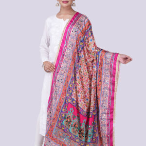 Silk Dupatta with Full Body Stone & Embroidered Work