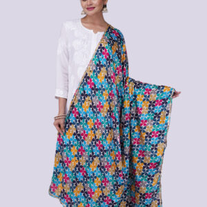 Silk Dupatta with Full Body Print Work