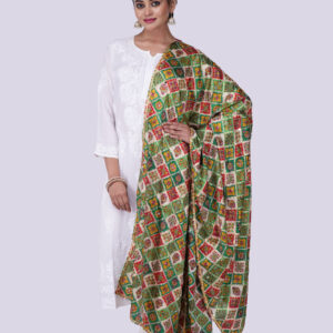 Silk Dupatta with Full Body Print Work