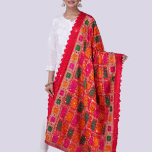 Cotton-Silk Dupatta with Full Body Stone & Embroidered Work