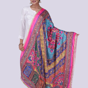Silk Dupatta with Full Body Stone & Embroidered Work