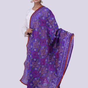 Cotton-Silk Dupatta with Full-Body Embroidered Work