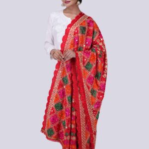 Cotton-Silk Dupatta with Full Body Stone & Embroidered Work