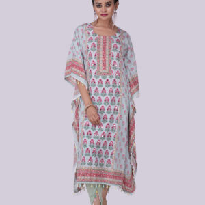 Full Body Print Work Kaftan with Pant