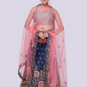 Embroidered Work Lehenga with Dupatta and Blouse Piece