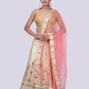 Embroidered Work Lehenga with Dupatta and Blouse Piece