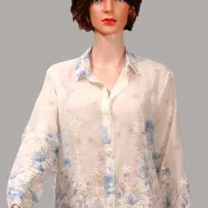 Chiffon Off-White Full Sleeves Top