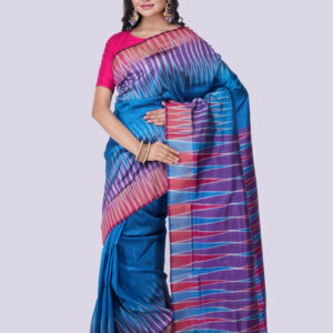 Traditional Blue Kotki Silk Saree with Blouse Piece