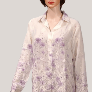 Chiffon Off-White Full Sleeves Top