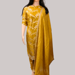 Olive Green Color Cotton Silk Embroidered Semi-Unstitched Salwar Suit
