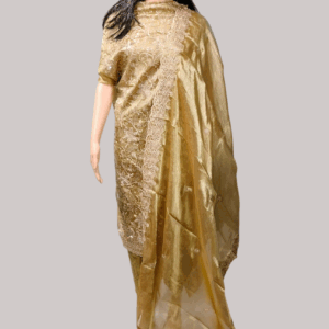 Gold Color Stone Work Semi-Unstitched Salwar Suit