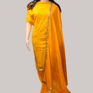 Yellow Color Georgette Semi-Unstitched Salwar Suit