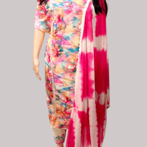 Multi Color Cotton-Silk Semi-Unstitched Salwar Suit