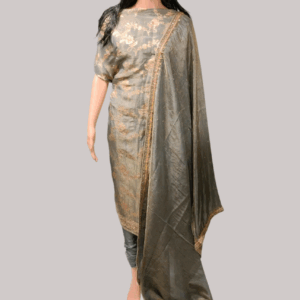 Green Color Stone Work Semi-Unstitched Salwar Suit