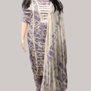 Violet Color Pure Cotton Semi-Unstitched Salwar Suit