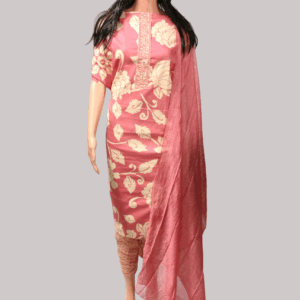 Pink Color Pure Cotton Semi-Unstitched Salwar Suit