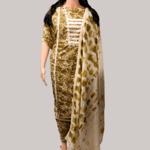 Green Color Pure Cotton Semi-Unstitched Salwar Suit