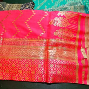 Baby Pink Semi Silk Embroidery & Zari Work Saree with Blouse Piece – Elegant Wedding & Festive Wear for Women
