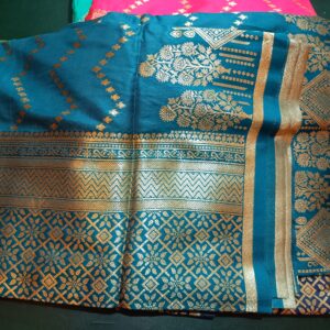 Blue Semi Silk Saree with Zari & Embroidery Work and Blouse Piece – Traditional Festive & Wedding Wear for Women