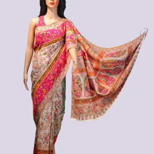 Pashmina Silk Embroidery Saree with Blouse Piece – Graceful & Comfortable Ethnic Look