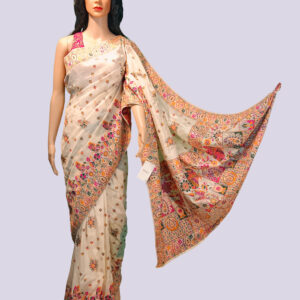Pashmina Tussar Silk Embroidery Work Saree with Unstitched Blouse Piece – Elegant Ethnic Wear for Women